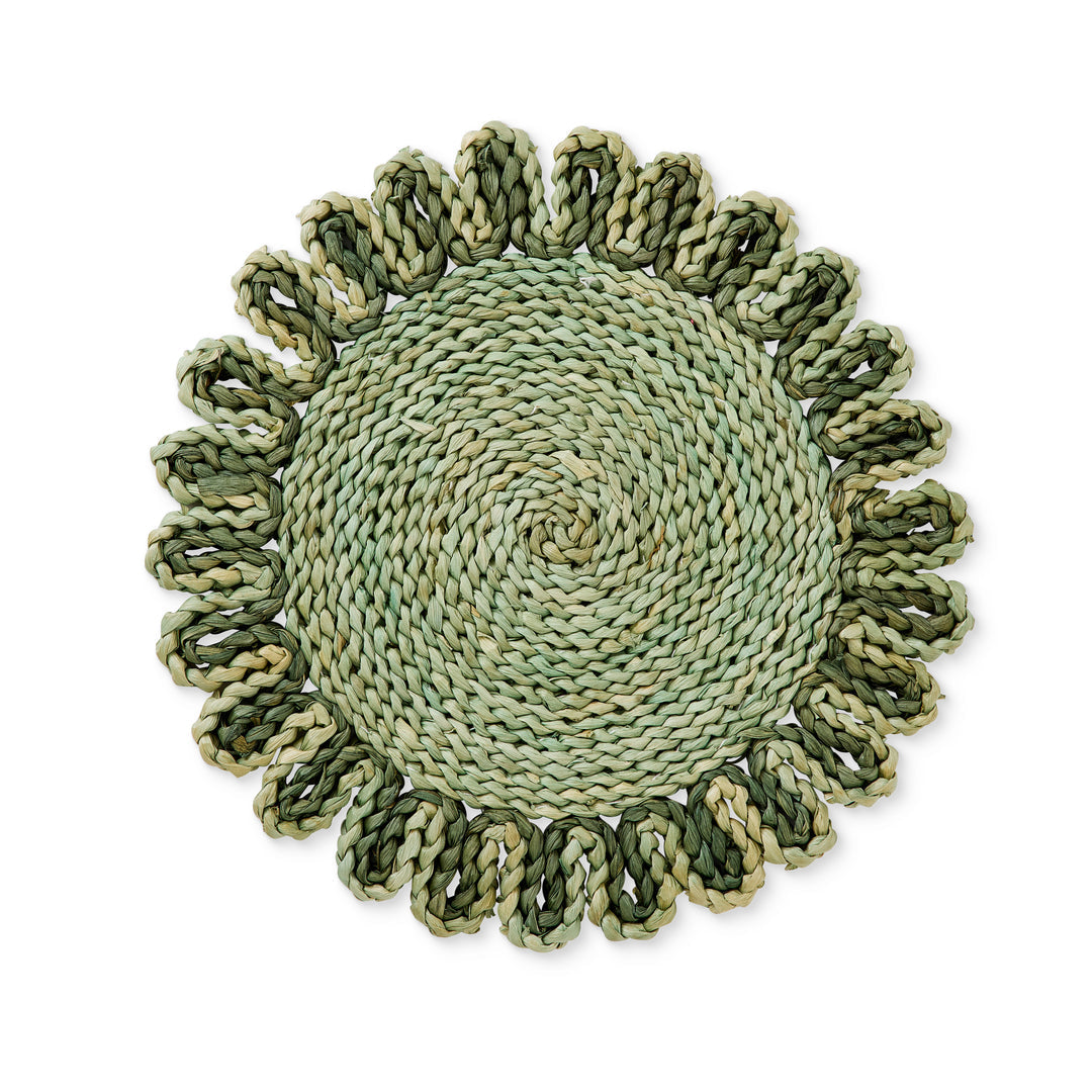 Lucie Dark Green/Light Green Braided Placemat
