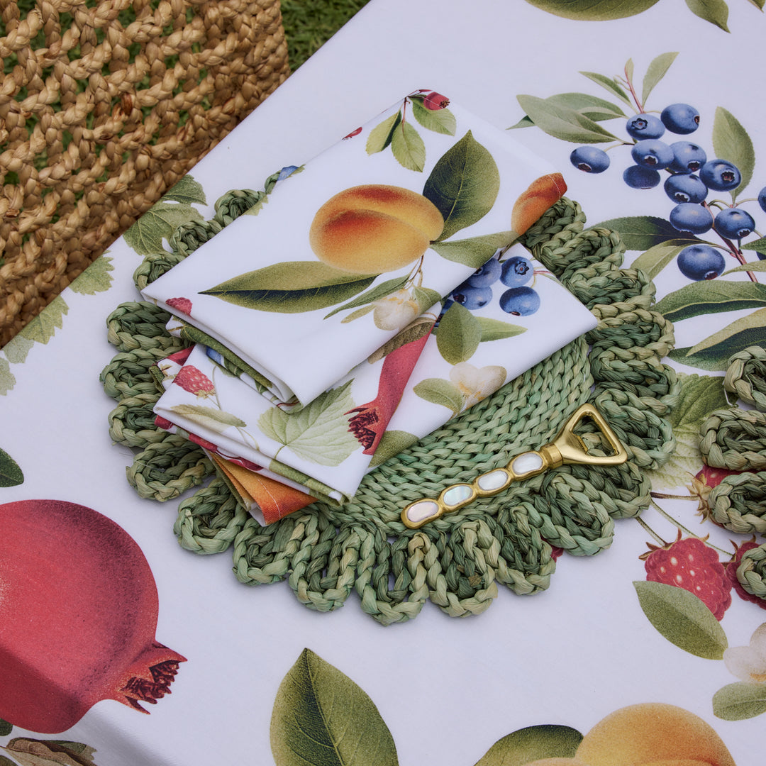 Lucie Dark Green/Light Green Braided Placemat