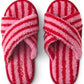 Candy Stripe Sherpa Adult Slippers