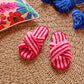 Candy Stripe Sherpa Adult Slippers
