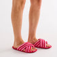 Candy Stripe Sherpa Adult Slippers
