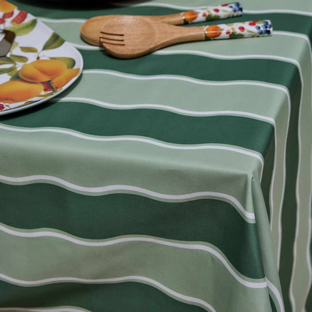 Kit Wavy Light Green/Dark Green Alfresco Tablecloth