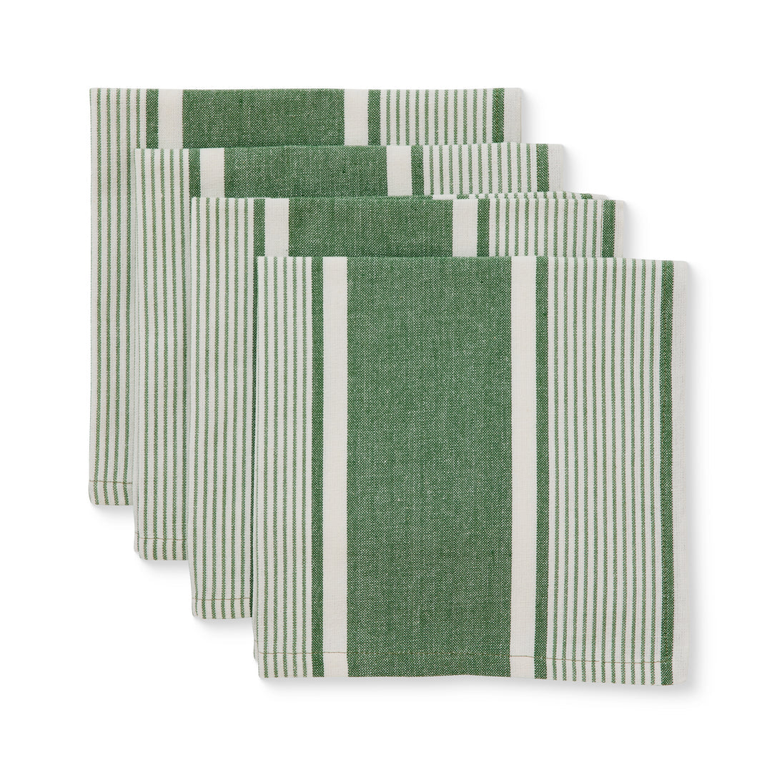 Avery Spruce Green Stripe Napkin Set/4