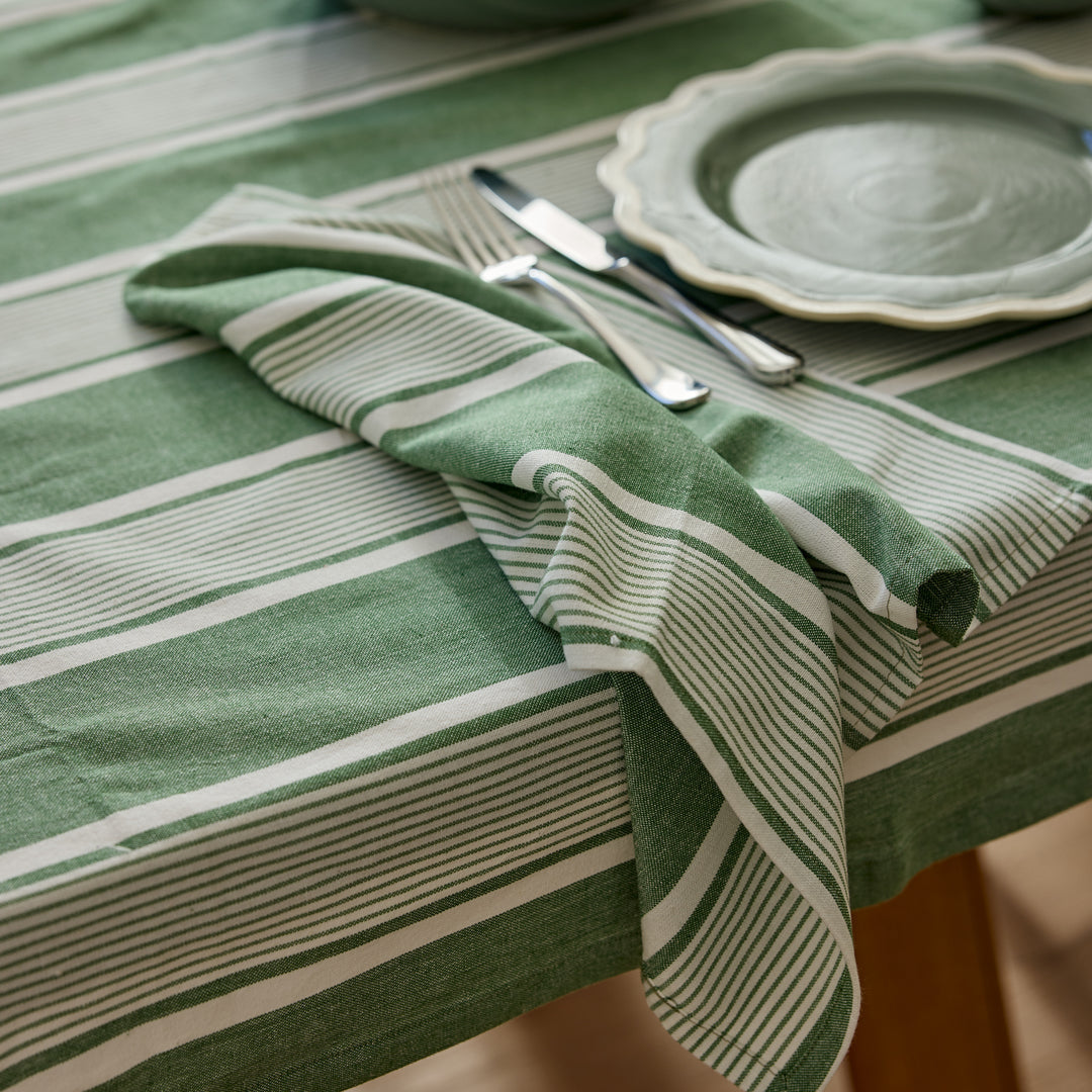 Avery Spruce Green Stripe Napkin Set/4