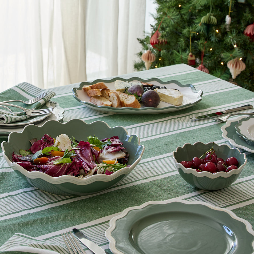 Avery Spruce Green Stripe Tablecloth 150x350cm
