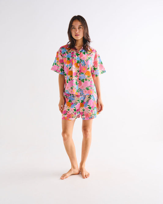 Follow The Sun Adult Organic Cotton Short Sleeve Shirt & Shirt Pyjama Set