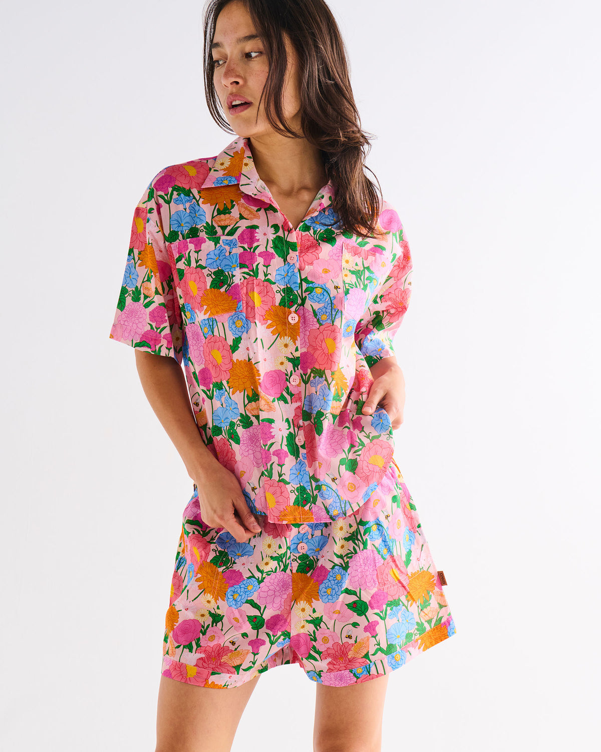 Follow The Sun Adult Organic Cotton Short Sleeve Shirt & Shirt Pyjama Set