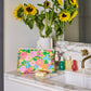Follow The Sun Yellow Quilted Cotton Toiletry Purse