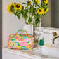 Follow The Sun Yellow Quilted Cotton Toiletry Case