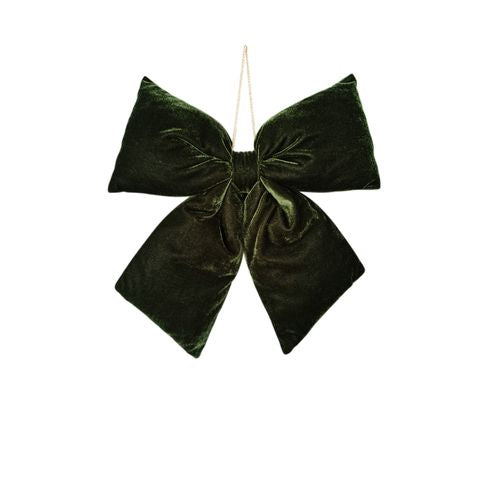Hanging Bow Dark Green Velvet