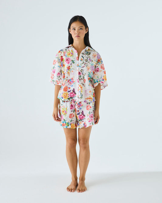 Kip&Co x Romance Was Born Dream Bloom Adult Organic Cotton Short Sleeve Shirt & Short Pyjama Set