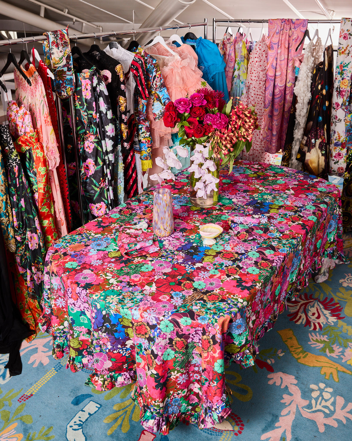 Kip&Co x Romance Was Born Flower Power Pink Tablecloth Standard Rectangular