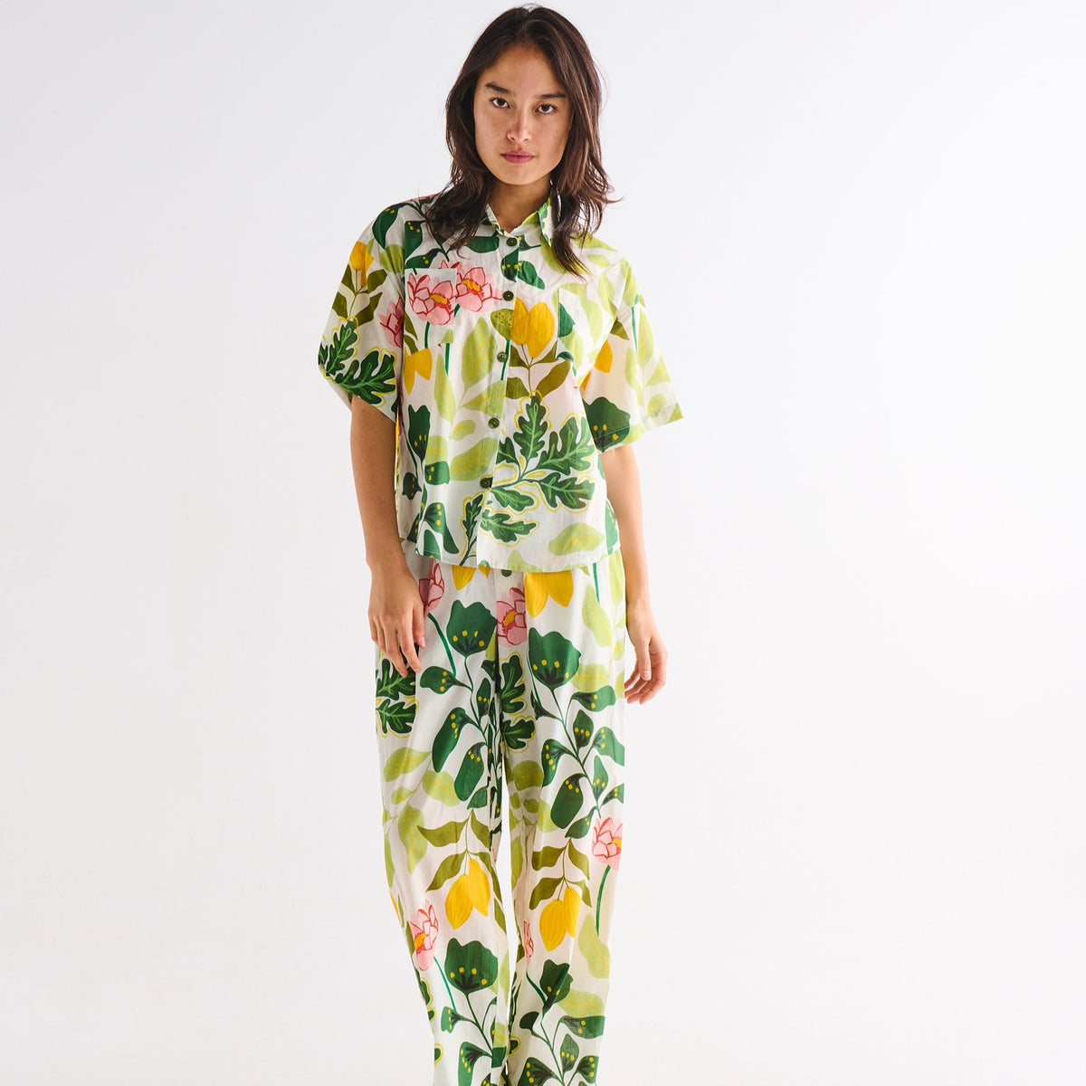 Wander Adult Organic Cotton Short Sleeve Shirt & Short Pyjama Set