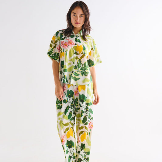 Wander Adult Organic Cotton Short Sleeve Shirt & Short Pyjama Set