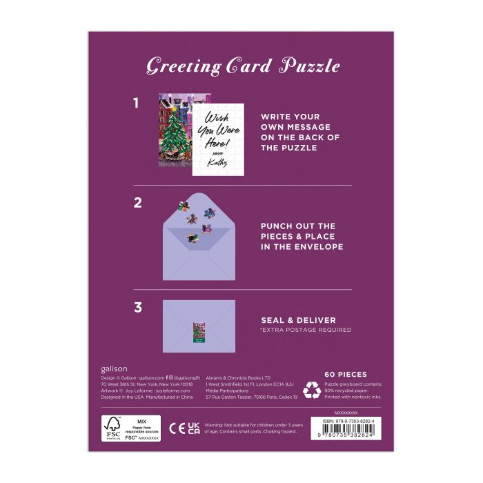 Joy Laforme Christmas Square Greeting Card Puzzle