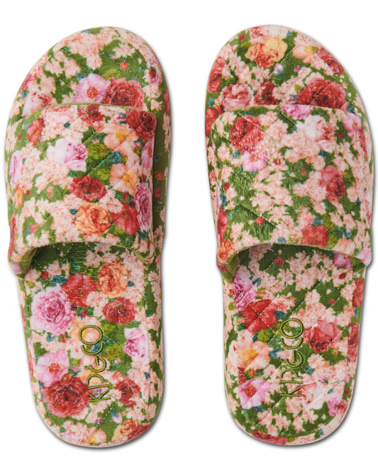 Rose Garden Quilted Velvet Adult Slippers - Kip&Co