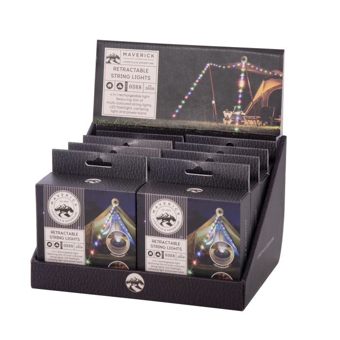 Retractable String Lights - Rainbow