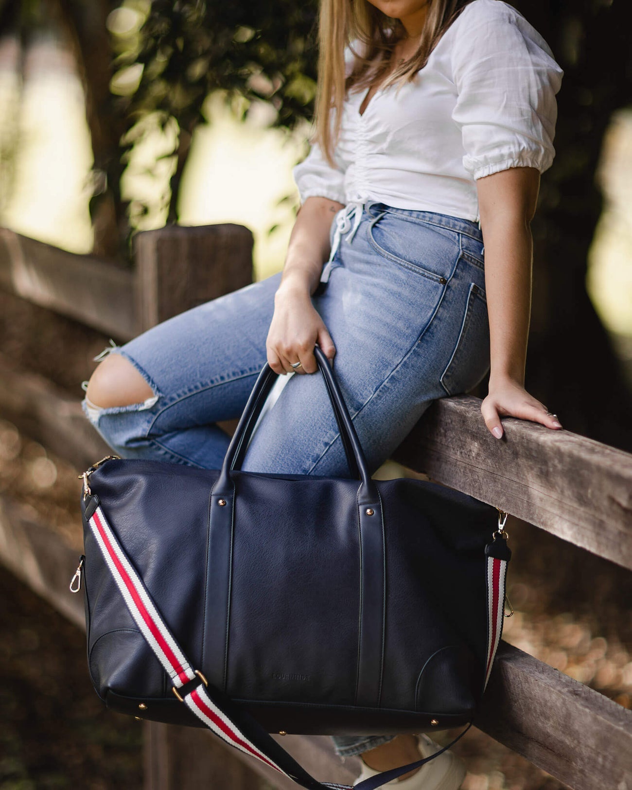 Alexis Stripe Weekender Travel Bag - Louenhide