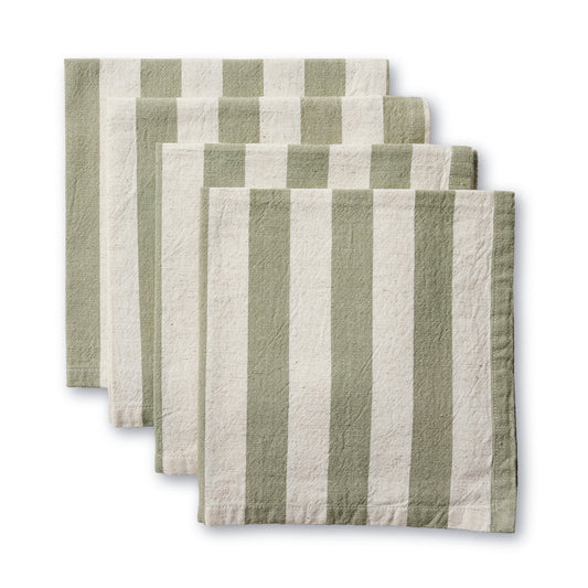 Estelle Green Stripe Napkin Set/4