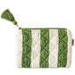 Moss Stripe Velvet Cosmetics Purse