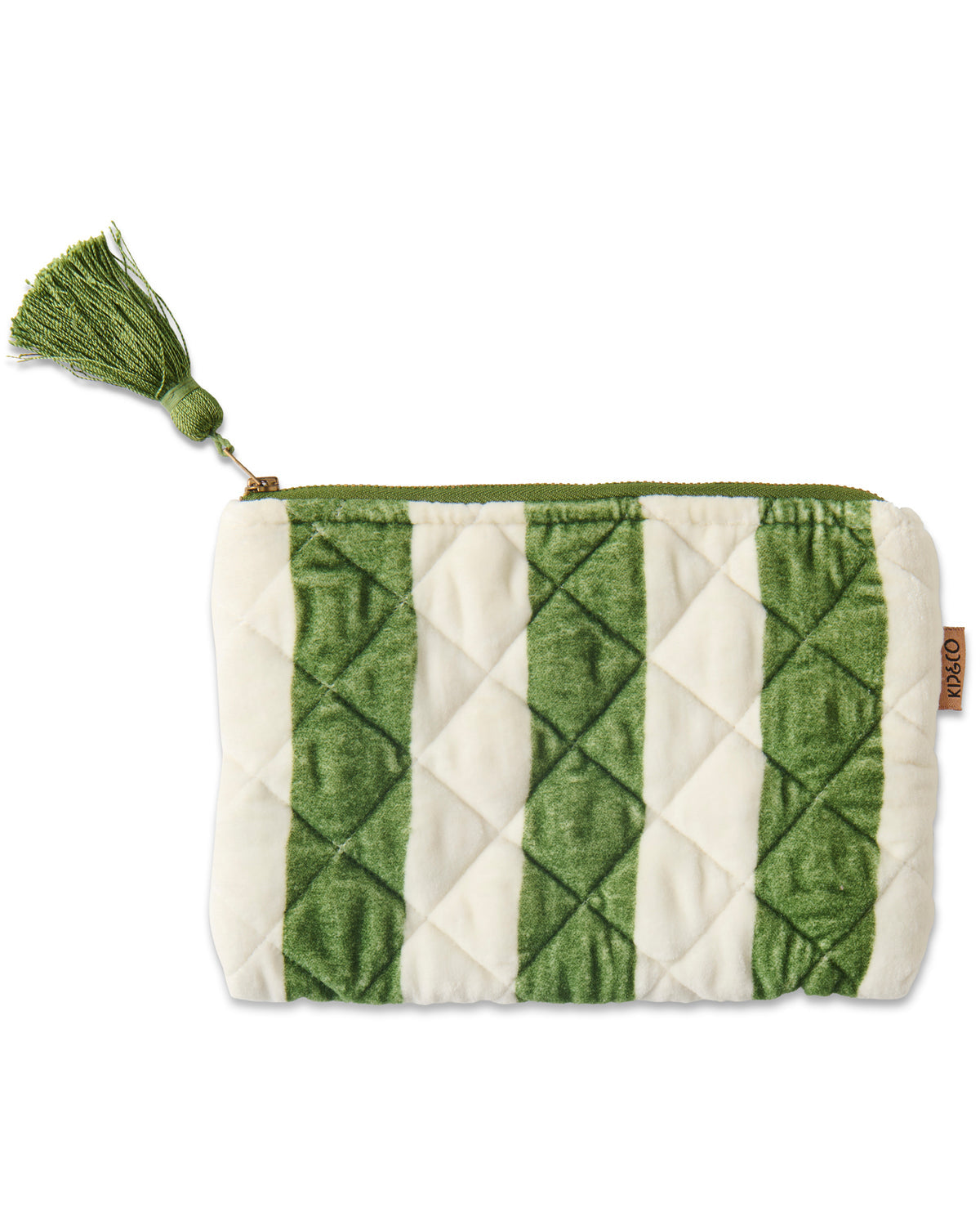 Moss Stripe Velvet Cosmetics Purse