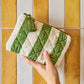 Moss Stripe Velvet Cosmetics Purse