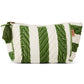 Moss Stripe Velvet Toiletry Bag