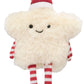 Fluffy Star Hanging Decoration Cream & Red
