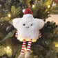Fluffy Star Hanging Decoration Cream & Red