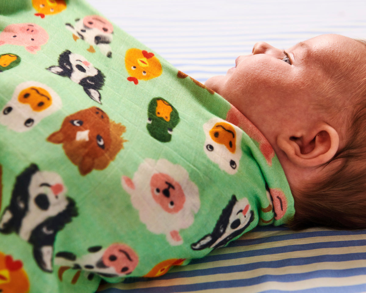 Farm Friends Bamboo Swaddle - Kip&Co