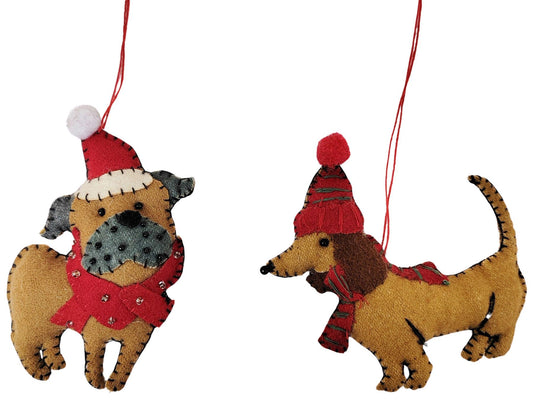 Pug & Sausage Dog Hanging Decorations