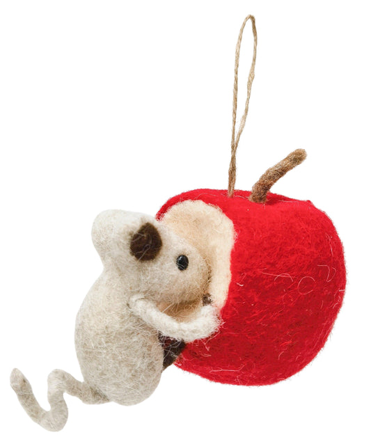 Mouse Eating Apple Hanging Decoration