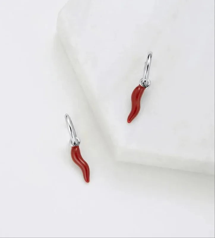 Red Chilli Earring Silver