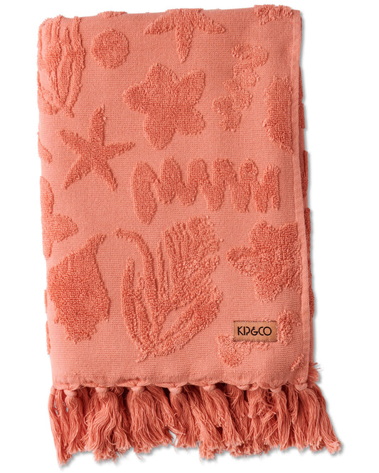 Peach Rock Pool Terry Bath Towel - Kip&Co