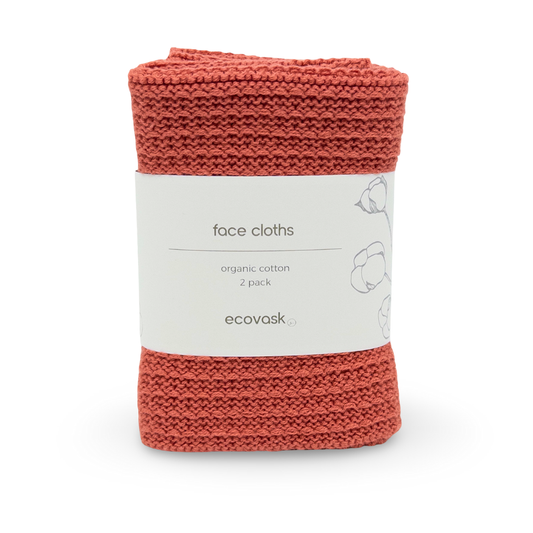 Face Cloths 2pk - Coral