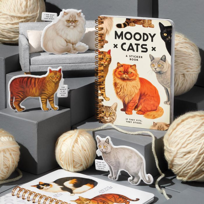 Moody Cats (A Sticker Book) - Brass Monkey