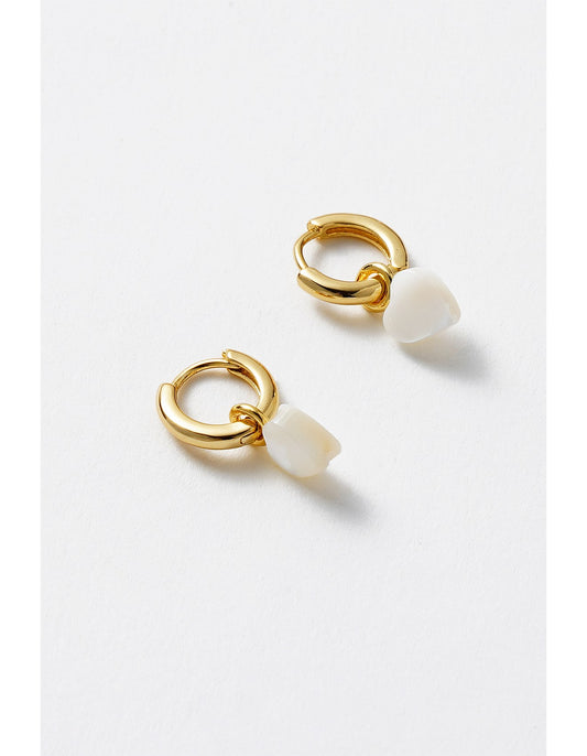 Sofia Hoop Earring White/Gold