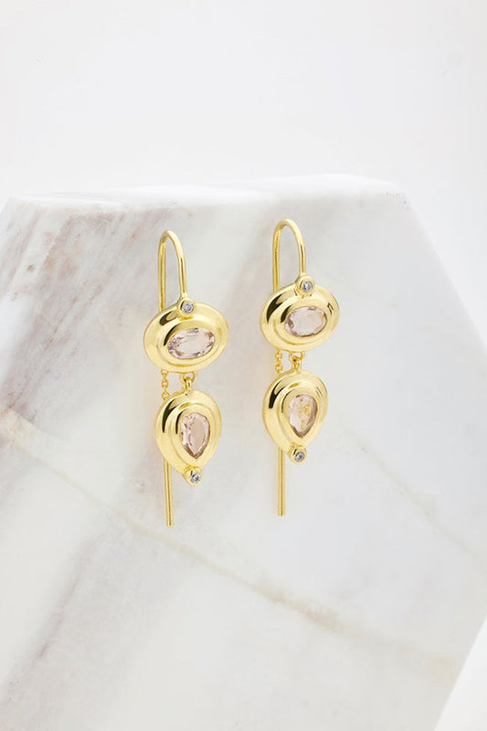 Chloe Thread Earring Morganite