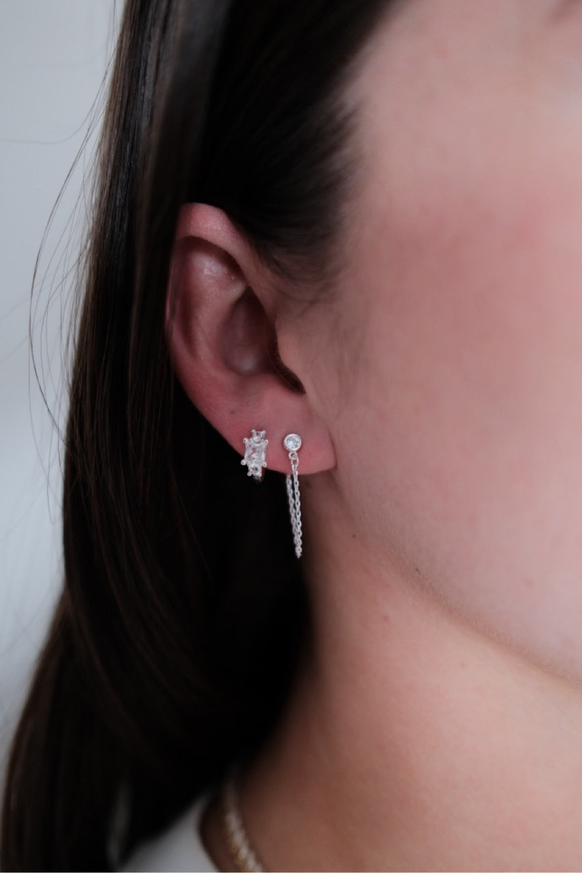 Crystal Chain Wrap Earrings