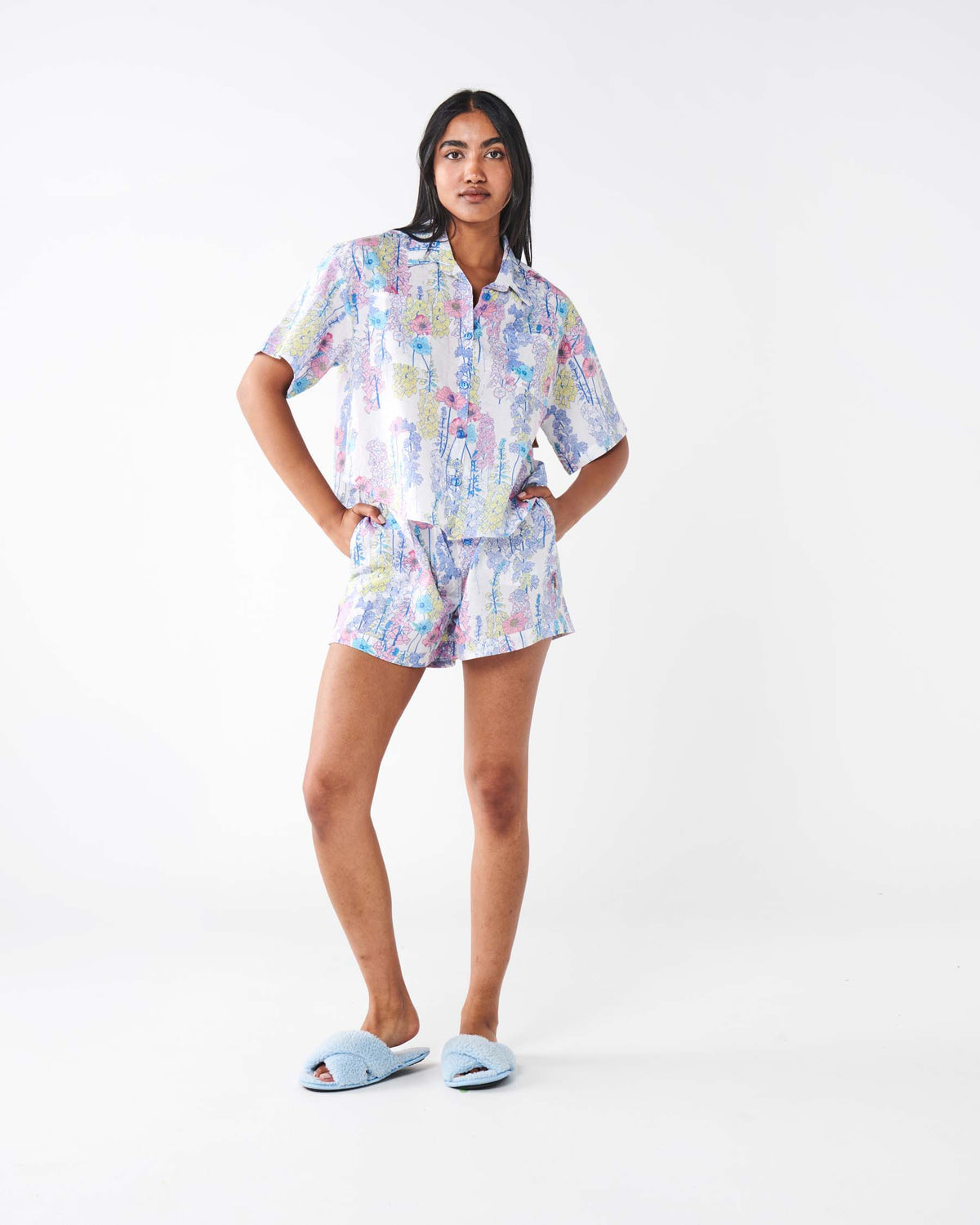 Foxglove Forever Organic Cotton Short Sleeve & Pant Pj Set- Kip&Co