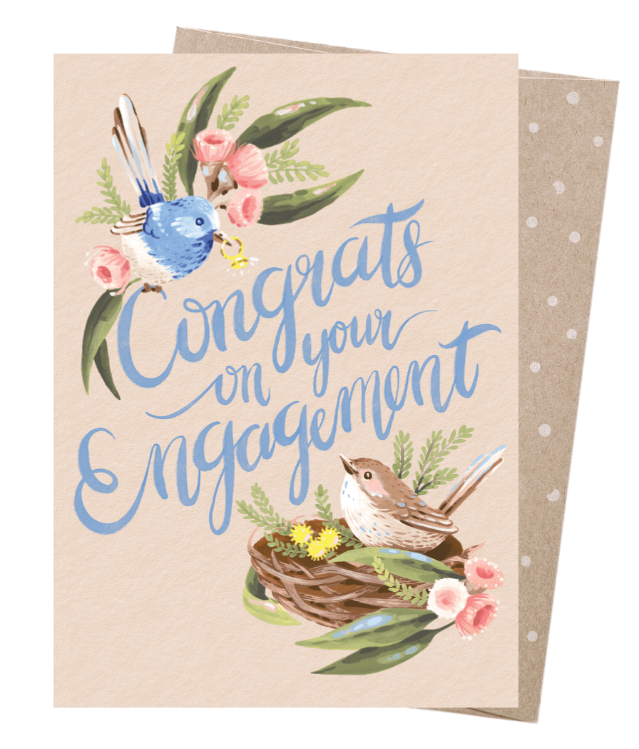 Engagement Wrens Greeting Card