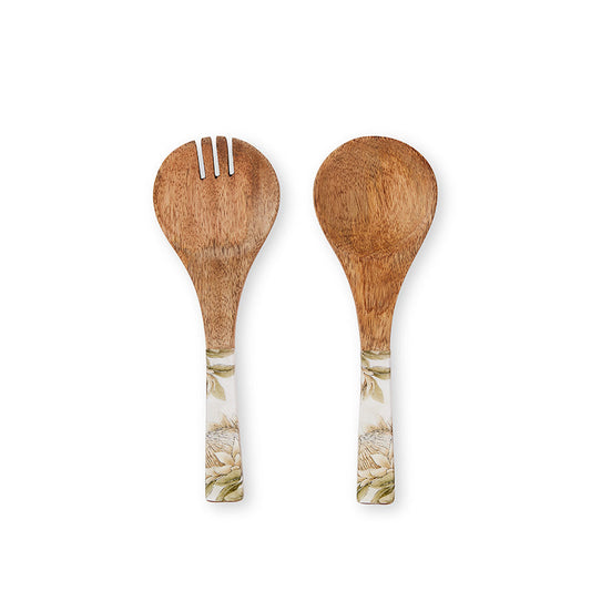 King Protea Salad Servers - Madras Link