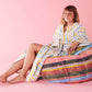 Stripes of Paros Printed Terry Towel Bath Robe- Kip&Co
