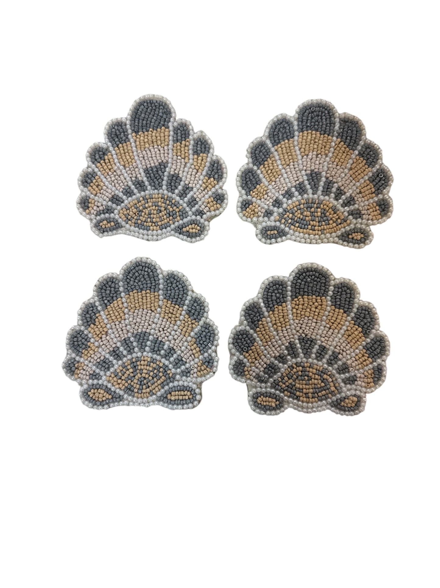 Shell Beaded Coaster Set/4