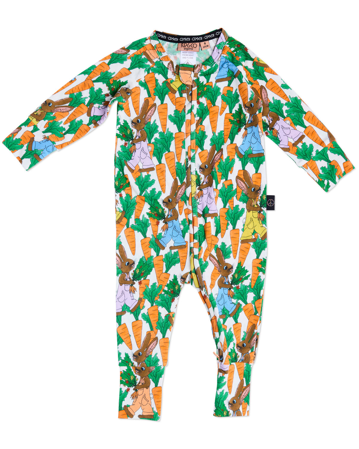 Carrot Joy Organic Long Sleeve Zip Romper