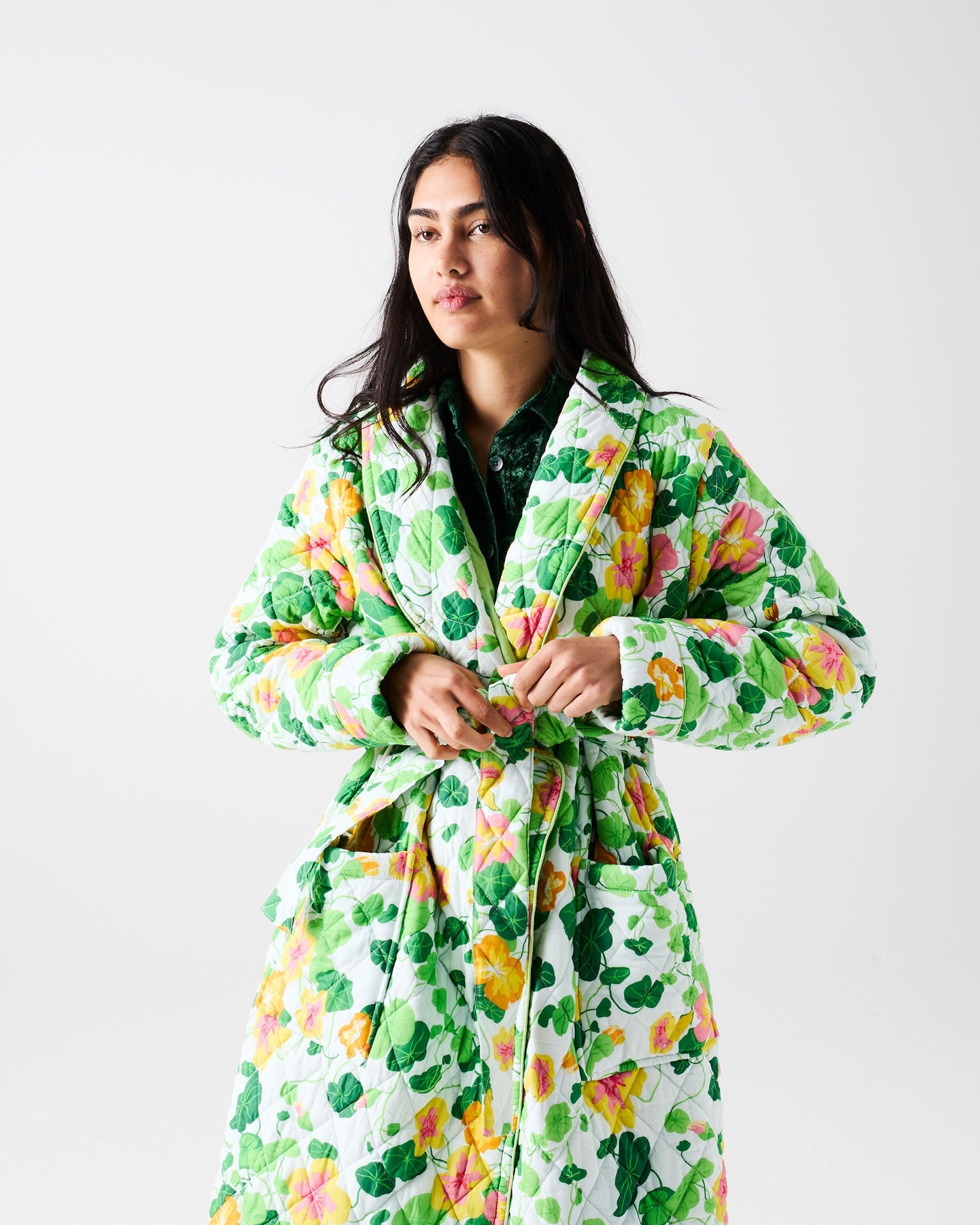 Nasturtium Quilted Cotton Robe