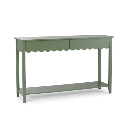 Lucille Sage Scallop Console Table