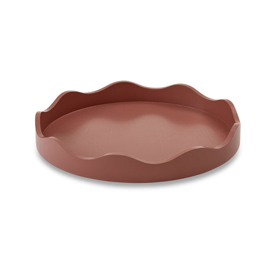 Carey Rosewood Round Wavy Tray