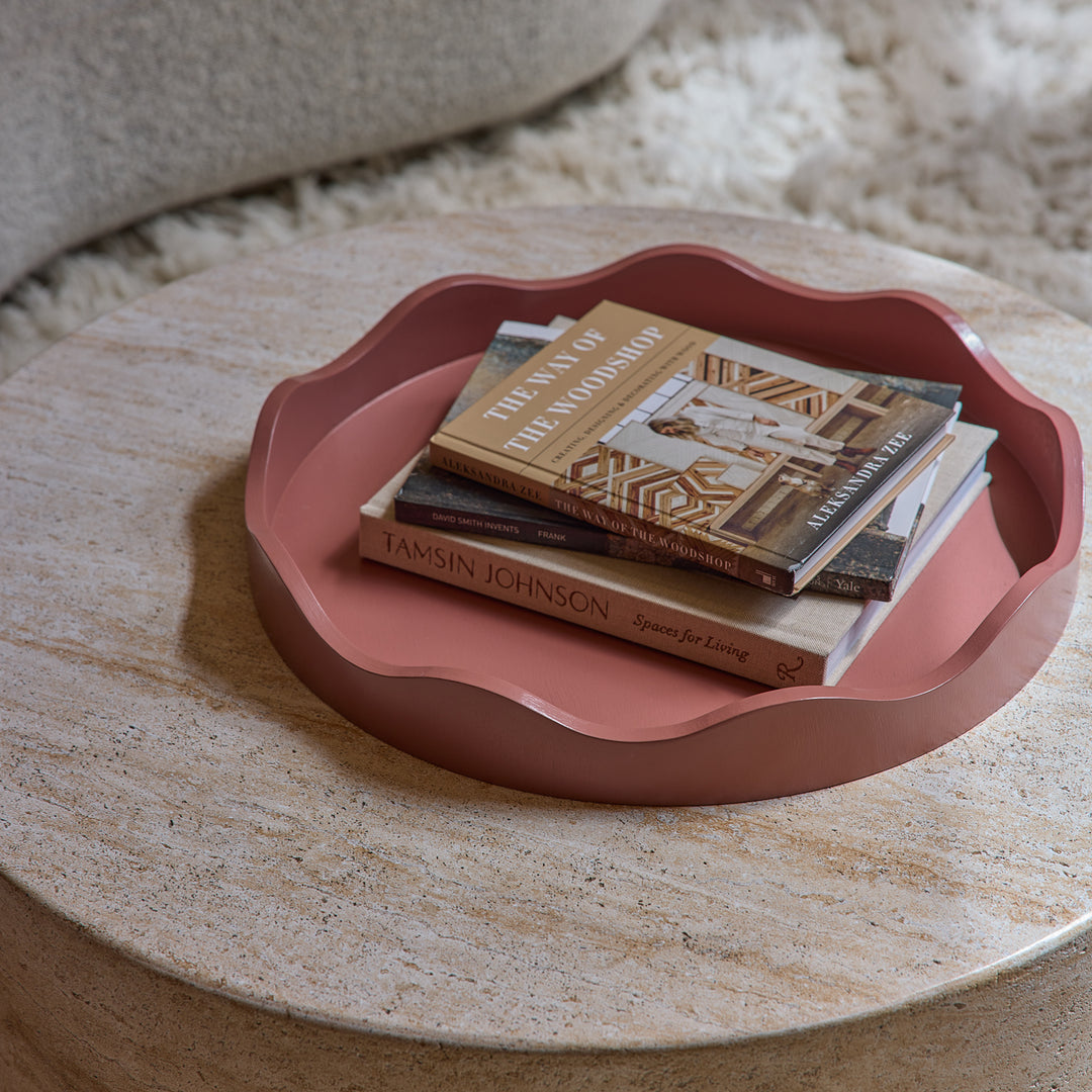 Carey Rosewood Round Wavy Tray