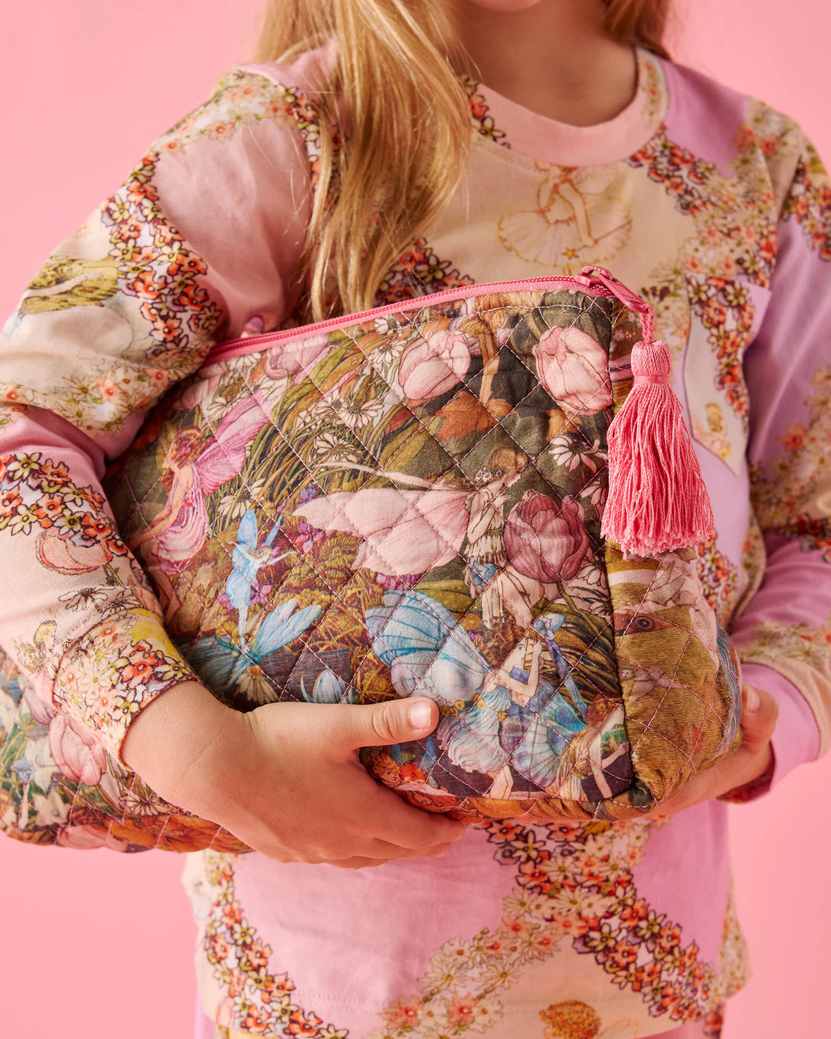 Fairyland Fairy Garden Quilted Cotton Toiletry Purse
